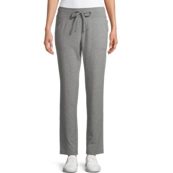 NEW NWT Gray Plus Sz 1X 16-18 Elastic Waist Stretchy Pull On Knit Pants Pockets - Picture 1 of 5